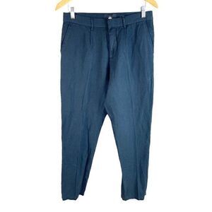 NEW Quiksilver OG Linen‎ Pleated Pant Womens 30 Black Tapered Casual $60